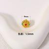 Cuentas redondas huecas de oro arena con agujeros pasantes, cuentas de pino verde, pulsera tejida a mano DIY, collar de cuentas sueltas con cuentas, accesorios de joyería