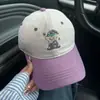 Nueva Gorra de Béisbol Adorable de Oso para Mujer de Primavera y Otoño, Bordado de Dibujos Animados, Gorra de Pico Adelgazante, Sombrero de Sol con Bloqueo de Color Estilo Coreano