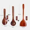 Espátula de Madera de Azufaifo Ácido Espátula para Sartén Antiadherente Espátula para Saltear Madera Maciza Espátula de Cocina para el Hogar Espátula con Mango Largo Olla