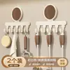 Ganchos de baño blanco lechoso, estilo vintage, montados en la pared, no requieren taladro, de alta resistencia, para almacenamiento en el baño y el tocador, no dejan marcas