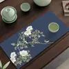 Porta-copos Estilo Chinês Absorvente Lama de Diatomáceas Tapete de Mesa Tapete de Chá Absorção de Água Secagem Rápida Dedicado para Copo Bule Bancada de Cozinha Tapete de Drenagem