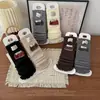 Zapatos, algodón, calcetines para niñas, estampado de cuadros, etiqueta de tela abotonada, calcetines con volantes, color café retro, hilo de punto, calentadores de piernas para niñas