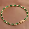 Pulseira Quadrada de Zircônia Verde Moda Retro Nicho Luxo Leve Exquisita Arco-Íris Dopamina Super Brilhante Corrente Fina Mão para Mulheres