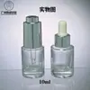 Em estoque atacado 10ml fundo grosso 18 dentes frasco redondo reto conta-gotas de vidro para óleo essencial essência embalagem secundária cosmética frasco de amostra pequeno