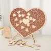 Tarjeta de Mesa de Firma para Boda, Decoración de Boda en Forma de Corazón, Adorno Artesanal de Madera, Tarjeta de Firma para Boda al Aire Libre