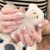 Atmosfera Doce Caneta de Gelo Penetrante Olho de Gato Rosa Arte de Unha Avançada Nova Pasta de Unha Unha Postiça Arte de Unha Pura Feita à Mão Usar Unha