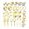 Amazon Pendientes para Hombre y Mujer, Clips para Orejas, Set de Pendientes de Cruz con Circonita, Pendientes Estilo Hip-Hop