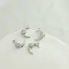 Pendente plating requintado retrô com strass dupla suspensão laço olho de gato bolsa lua colar pingente brincos DIY feitos à mão