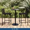 Mesas e Cadeiras para Pátio de Lazer ao Ar Livre, Conjunto de Três Peças para Jardim de Vila, Cadeiras de Bar em Liga de Alumínio, Mesas e Cadeiras à Prova d'Água e Proteção Solar para Hotel e Pousada