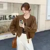 Jaqueta de camurça retrô Maillard marrom para mulheres, estilo curto, nova versão coreana do outono de 2026, jaqueta de gola redonda cool e estilosa