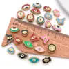 Acero Inoxidable Doble Cara Esmalte Gota de Aceite Ojo Cuentas Espaciadoras Cuentas Sueltas Cuentas Cuadradas Pulsera DIY Europea y Americana Accesorios de Joyería