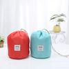 Versión coreana de bolsa de cosméticos de gran capacidad, bolsa de aseo, bolsa de almacenamiento de viaje multifuncional, bolsa de almacenamiento cilíndrica con cordón, ventas directas de fábrica