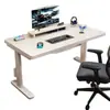 Mesa de computador com altura ajustável, tampo de mesa para uso em quarto e casa, bancada branca, mesa de escritório para jogos, mesa de escrita para estudantes, mesa de estudo