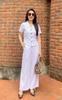 Terno Feminino Amazon Primavera e Outono Blazer Curto Casual Calças de Perna Larga Conjunto Elegante de Duas Peças