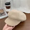 Chapéu Octogonal de Lã para Mulheres Outono e Inverno 2026 Chapéu de Artista Vintage que Faz o Rosto Parecer Menor, Boina Versátil