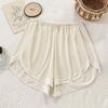 Shorts de Verano Sueltos de Color Sólido para Mujer con Ribete de Encaje, Anti-Exposición, Nylon de Seguridad que no se Enrolla