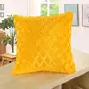 Capa de Almofada de Pelúcia para Casa Sofá Cabeceira Almofada Macia Quarto Cor Sólida Atacado Suporte Lombar Padrão Geométrico Macio