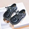 Zapatos Mary Jane para Niñas, Otoño 2026, Zapatos Pequeños de Cuero con Suela Suave y Moño, Zapatos de Princesa, Zapatos Negros Escolares de Rendimiento para Niños