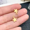 10 Tipos de Pingentes Pequenos Estampados de Aço Inoxidável, Trevo de Quatro Folhas Dourado, Cruz, Lua, Estrela Pingentes, Acessórios para Pulseiras DIY