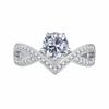 Anillo para mujer S925 plata de ley corona de alas en V 1 quilate boda moissanita joyería transfronteriza soporte vacío al por mayor