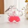 Llavero de Panda Rellenado de Aceite de Dibujos Animados Llavero de Coche Exquisito Colgante para Bolso Pequeño Regalo Venta al por Mayor