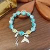 Nova pulseira de vidro doce de borboleta Mori feminina ins nicho pulseira de amigas contas florais de rachadura de gelo atacado