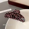 Estilo Coreano Ácido Acético Estampa de Leopardo Presilha de Cabelo de Alta Qualidade Presilha Grande para Prender Cabelo Clipe de Tubarão para Parte de Trás da Cabeça Feminina Acessórios de Cabelo