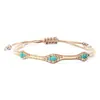 Conjunto de pulseiras Amazon pulseira de miçangas de arroz tecida à mão pulseira olho boêmio para mulheres