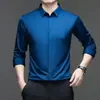 Outono de 2026 Nova Roupa Masculina Gola Escondida Sem Costura Manga Longa Mais Vendida Versátil Tendência Camisa Manga Longa Top