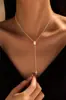 Colar Pingente Cruz Longa Corrente Y-Shaped Feminino Moda Europeu e Americano Espelho Cruzado Venda Quente Design Personalizado