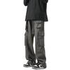 Pantalones Casuales Funcionales para Hombre Otoño High Street Duffy Guapo Moderno Pantalones para la Multitud Sueltos Rectos Modernos Estilo Coreano Streamer Pantalones Largos