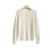 Cárdigan de punto fino de lana 100% de alta gama para mujer, cuello redondo, abotonado, corte holgado, casual, versátil, chaqueta pequeña elegante