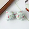 Nuevos Accesorios de Moño de Tela DIY, Cinturón a Cuadros Relleno de Algodón con Moño de Cereza, Accesorios para Ropa y Artículos Decorativos