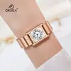ORSGA Cuadrado Moda Pulsera de Reloj para Mujer Pulsera Cuadros Banda de Acero Fábrica en Vivo Transfronterizo Lujo Ligero Reloj de Pulsera de Cuarzo
