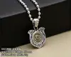Atacado de fábrica pingente GU em prata de lei S925 com cobre incrustado Olho de Hórus masculino e feminino prata tailandesa com pequeno pingente de escudo compacto