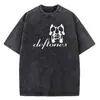 Camiseta de Verano Lavada Unisex Hip Hop Deftones Estampado Vintage Camiseta de Algodón Moda Streetwear para Hombre
