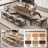 Mesa de Té Grande de Madera Maciza, Juego de Mesa de Té para Recepción de Oficina, Combinación de Mesa de Té y Sillas al por Mayor, Juego de Mesa de Té y Sillas