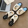 Pantuflas de algodón genuino Pingu Pingüino, pantuflas cálidas de otoño e invierno para mujer, pantuflas de felpa para interior, estilo hombre