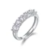 Anillo de plata S925 del Sudeste Asiático transfronterizo para mujer, anillos apilables de moissanita brillantes de alta gama, anillos de boda en capas de moissanita en stock