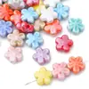 Patrón de Flor de Cinco Pétalos Colorido Difuminado Cuentas Cerámicas Gorditas Accesorios para Joyería DIY Collar Pulsera Cuentas Sueltas