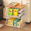 Estante de Almacenamiento para Cocina, Estante Móvil de Varias Capas para Snacks y Juguetes para Sala de Estar, Canasta para Encimera para Frutas, Verduras y Condimentos