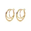 Pendientes de Aro Lisos Multicapa Mismo Estilo que Zhao Lusi para Mujer, Nuevo Modelo Popular con un Toque de Lujo, Pendientes de Aro Dorados para Otoño e Invierno