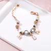 Panjia 2025 Nuevo Oso Blanco Trébol Delfín Cuentas de Agujero Grande Colgante Pulsera Listo para la Venta
