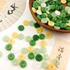 Nuevo broche de acacia de esmalte de color jade imitación chino, hoja de loto, mariposa mixta al por mayor, accesorios de joyería DIY al por mayor