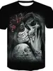 2023 Comércio Exterior Transfronteiriço Camiseta 3D Retrô Poker Espadas A Gola Redonda Masculina Manga Curta Adulto