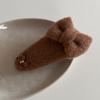 Horquilla de oso de peluche marrón a cuadros para otoño e invierno, aro para el pelo de intestino grueso, pinza para flequillo lateral, tocado con pinza BB