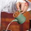 Tetera celadón de Longquan hecha a mano con cuchillo saltarín, pequeña tetera individual de cerámica para el hogar, de alta calidad, resistente a altas temperaturas, con filtro, juego de té kung fu