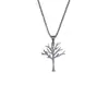Collar de Árbol de la Vida Estilo Europeo y Americano Transfronterizo para Hombres y Mujeres, Colgante Hueco de Acero Inoxidable, Joyería Versátil Personalizada al por Mayor