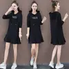 2022 Nuevo Vestido de Moda de Manga Larga Holgado Talla Grande Otoño e Invierno Vestido Sudadera con Capucha de Cola de Pez para Mujer Tendencia