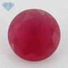 Anillos de piedra desnuda con fondo de arena de vidrio rojo rosa, redondos, gemas Huagang, n.° 5, rubí artificial, fondo de arena de vidrio rojo rosa.
